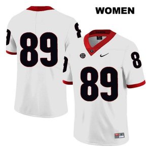 Women's Georgia Bulldogs NCAA #89 Charlie Woerner Nike Stitched White Legend Authentic No Name College Football Jersey HFY3454OK